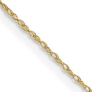 Solid 10K Yellow Gold 0.50 mm Cable Rope Chain Necklace 18"